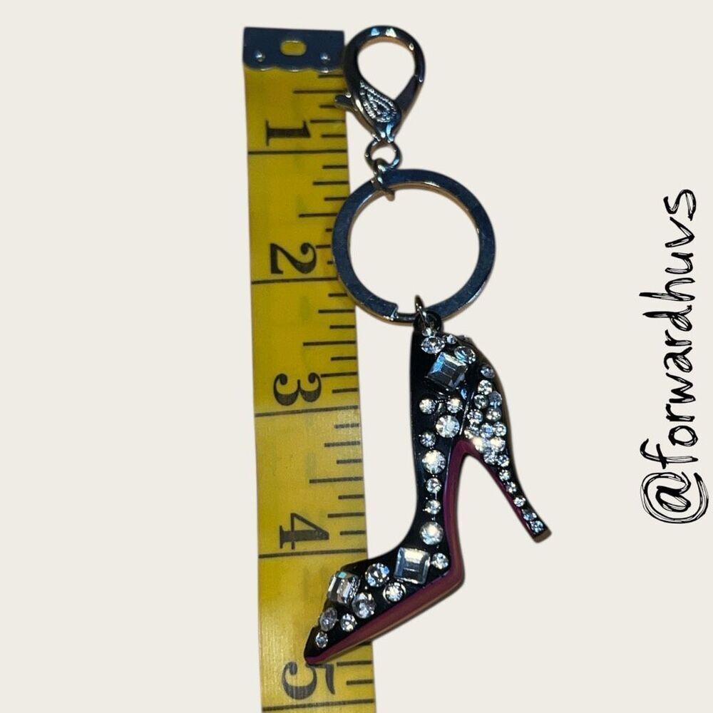 Bundle Sale 3 for $15 | High-Heel Shoe Keychain – Black Enamel with Pink Sole - Picture 5 of 6